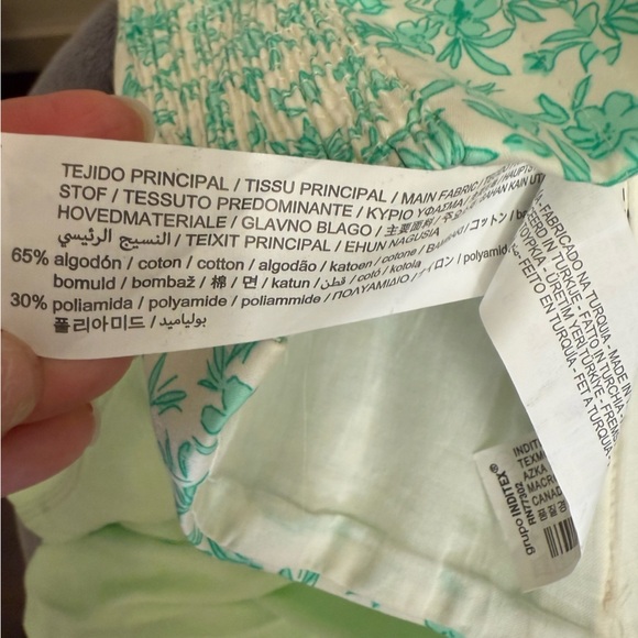 ZARA POPLIN CORSET GREEN FLORAL top size Small - Picture 7 of 7